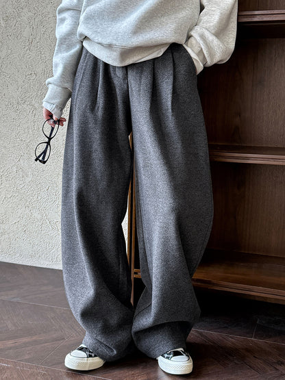 Luxi pants giant good ~ Korean thick woolen sickle pants women fall/winter new slim cashmere pants 1829