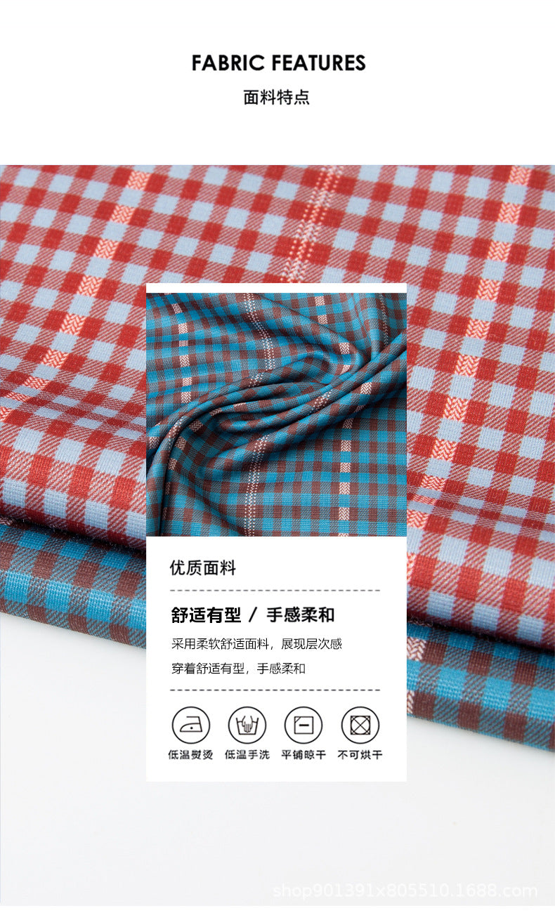 Spring and Autumn New Men's Shirt Cotton Plaid Business Casual Fashion Striped Non-Ironing Slim Long Sleeve Linen Shirt