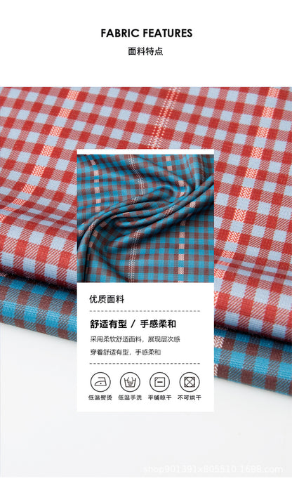 Spring and Autumn New Men's Shirt Cotton Plaid Business Casual Fashion Striped Non-Ironing Slim Long Sleeve Linen Shirt