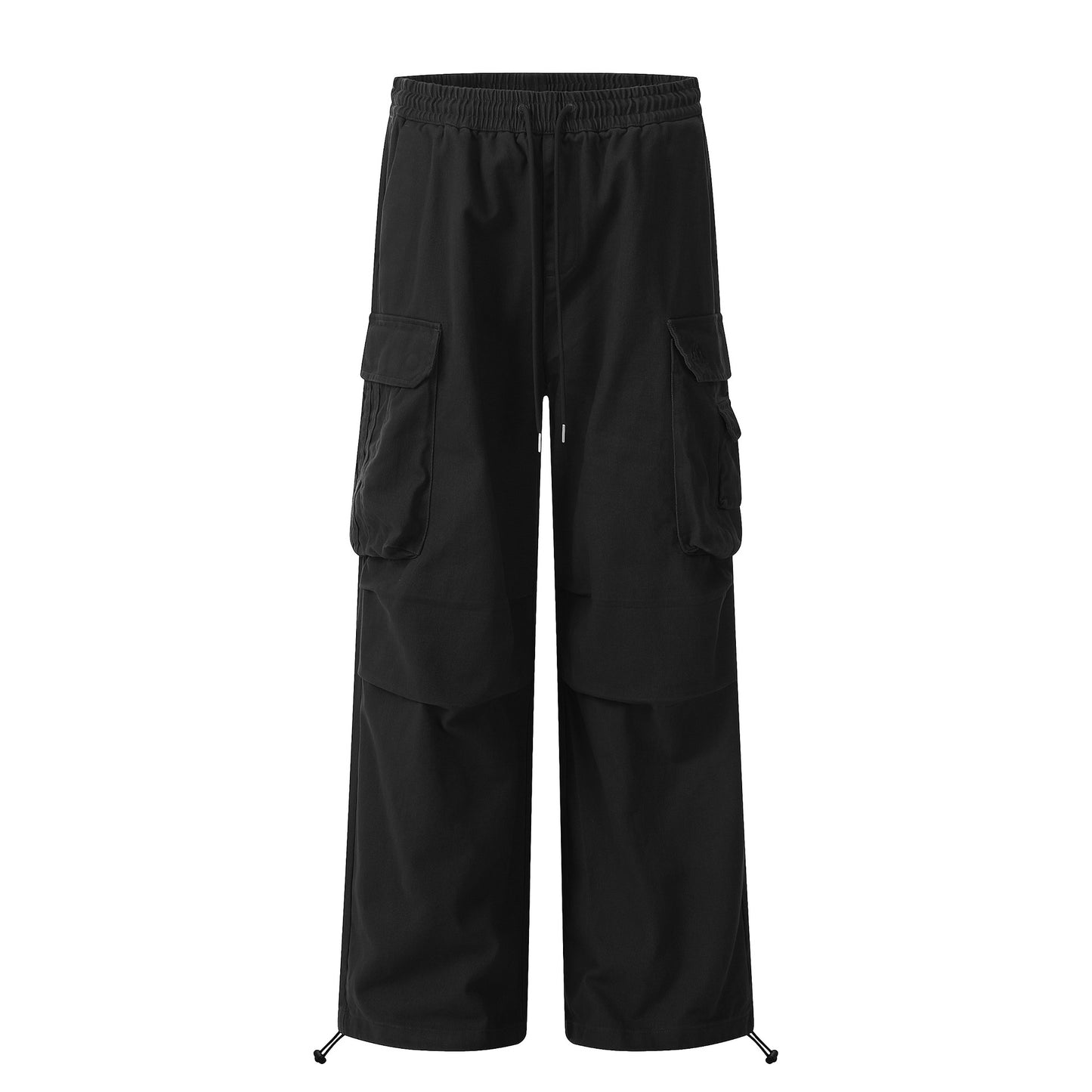 11Kn American Paratrooper Cargo Pants for Men and Women, Retro Draped, Multi-Flap Pocket Pants Drawstring, Wide Legs, Slim Straight Casual Pants