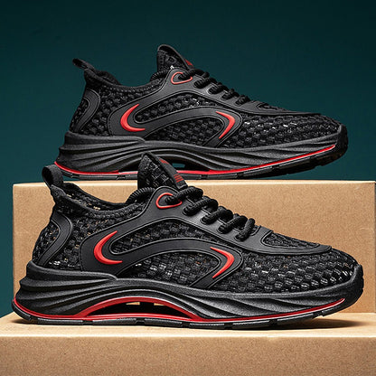 Casual Sports Shoes for Men 2025 New Summer Cut Out Mesh Shoes for Men 45 Large Size Heightening Large Mesh Men's Shoes