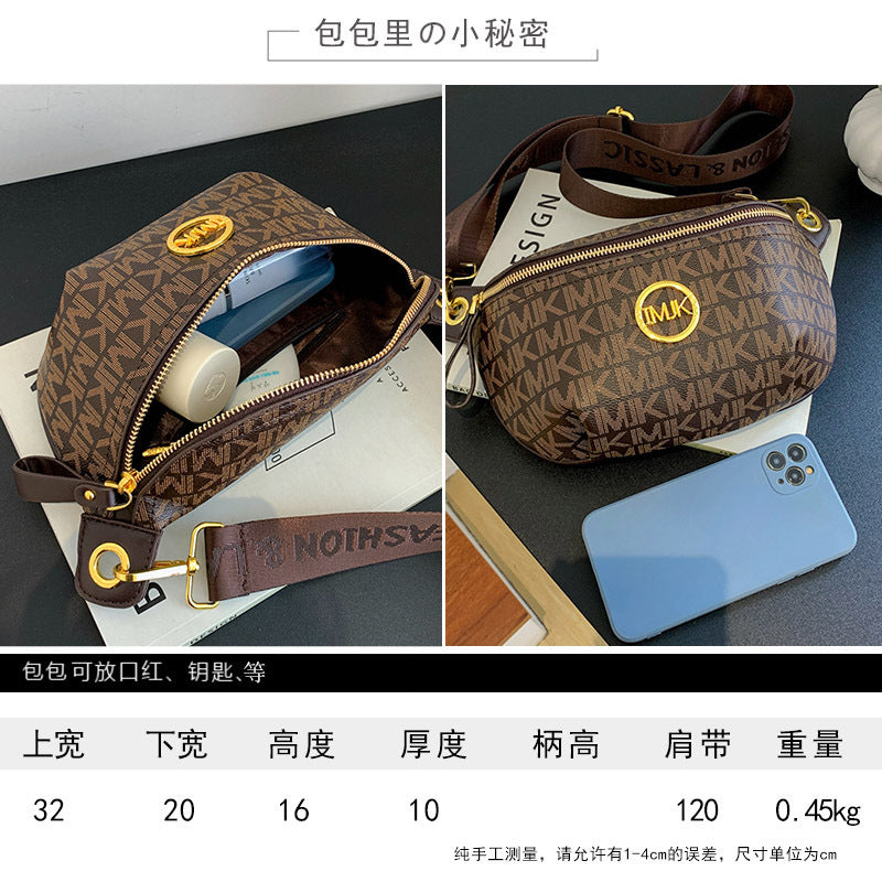 Brand Handbags for Women 2026 New Style Monogram Fashion Texture Retro Print Women's Chest Bag Versatile Shoulder Crossbody Bag