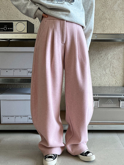 Luxi pants giant good ~ Korean thick woolen sickle pants women fall/winter new slim cashmere pants 1829