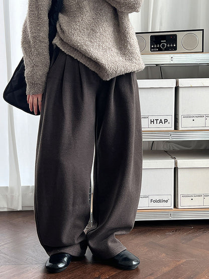 Luxi pants giant good ~ Korean thick woolen sickle pants women fall/winter new slim cashmere pants 1829