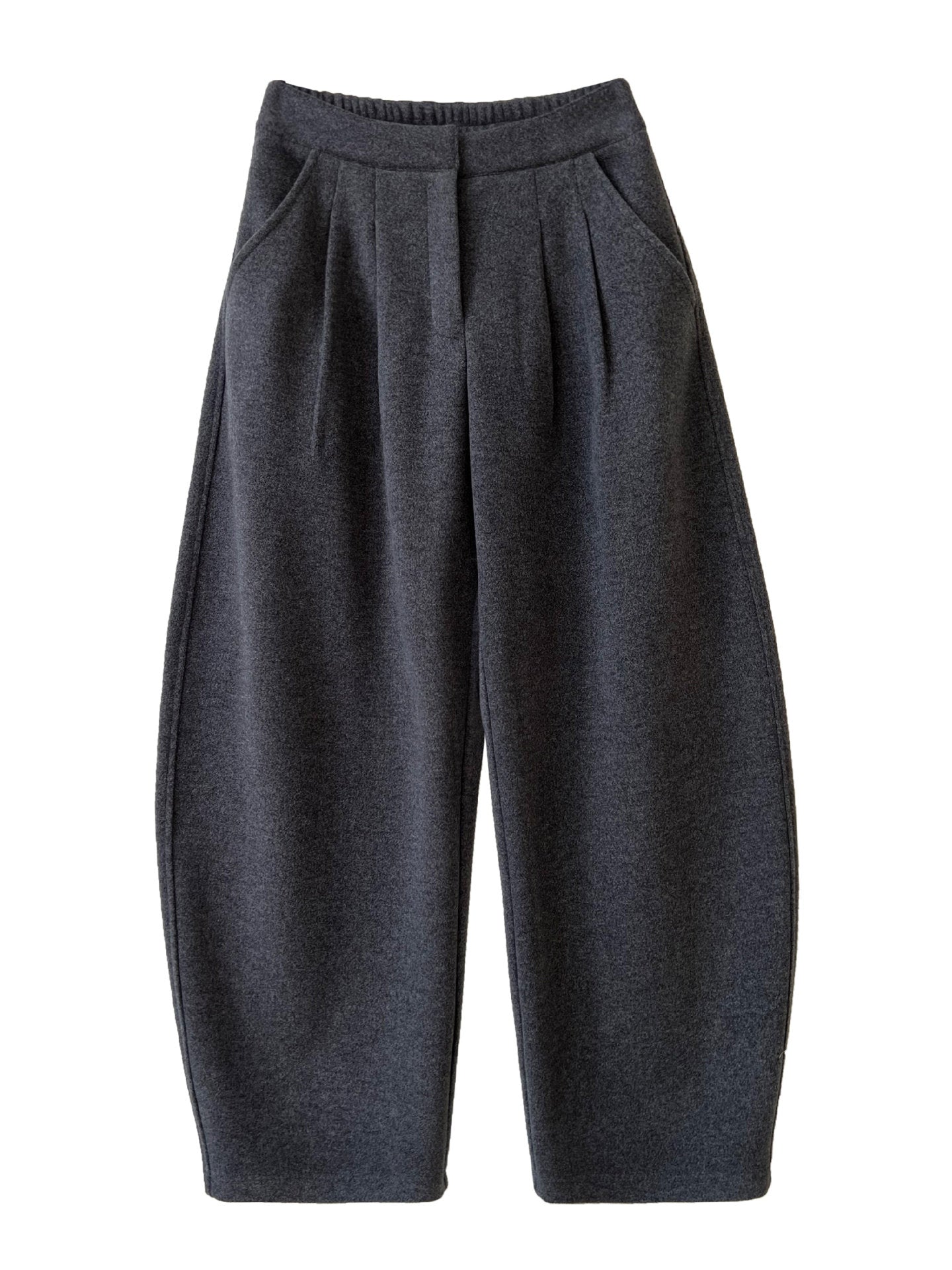 Luxi pants giant good ~ Korean thick woolen sickle pants women fall/winter new slim cashmere pants 1829