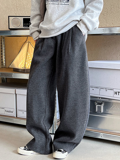 Luxi pants giant good ~ Korean thick woolen sickle pants women fall/winter new slim cashmere pants 1829