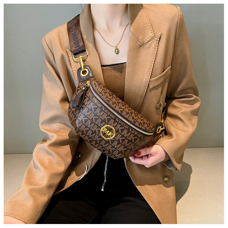 Brand Handbags for Women 2026 New Style Monogram Fashion Texture Retro Print Women's Chest Bag Versatile Shoulder Crossbody Bag