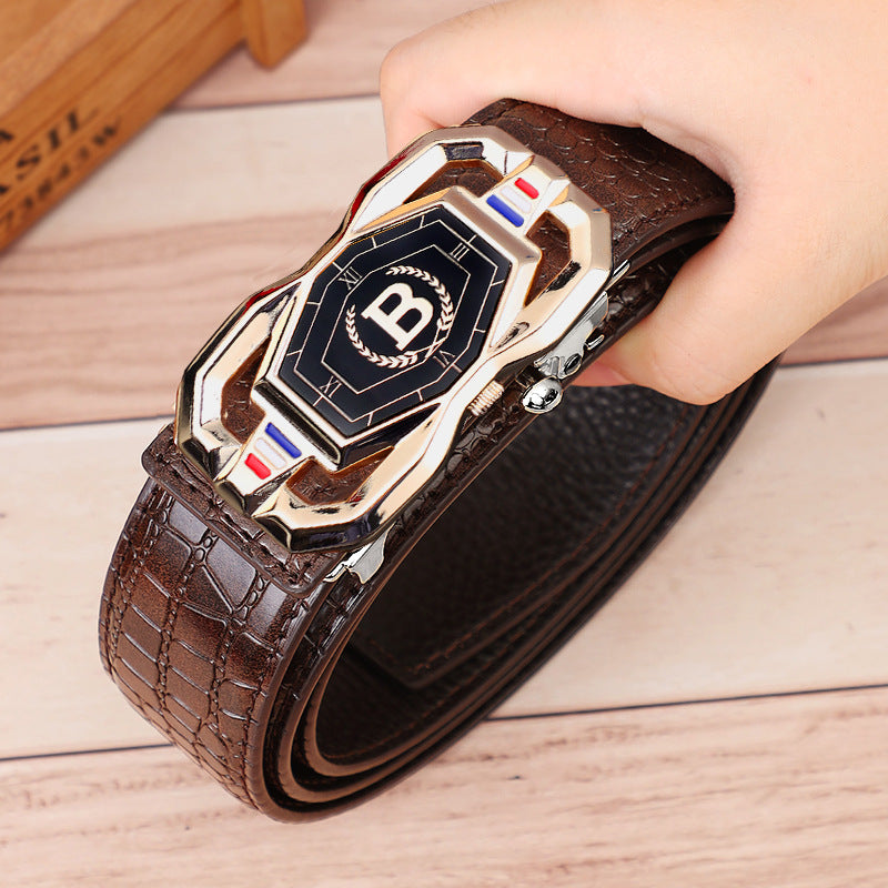 Men's Crocodile Pattern Leather Belt