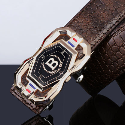 Men's Crocodile Pattern Leather Belt