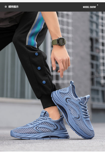 Casual Sports Shoes for Men 2025 New Summer Cut Out Mesh Shoes for Men 45 Large Size Heightening Large Mesh Men's Shoes