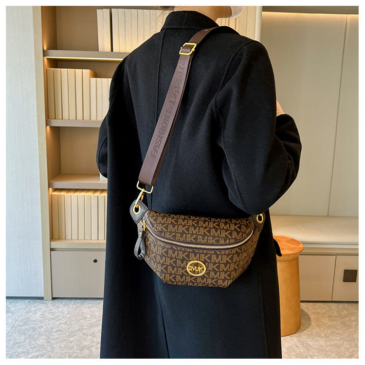 Brand Handbags for Women 2026 New Style Monogram Fashion Texture Retro Print Women's Chest Bag Versatile Shoulder Crossbody Bag