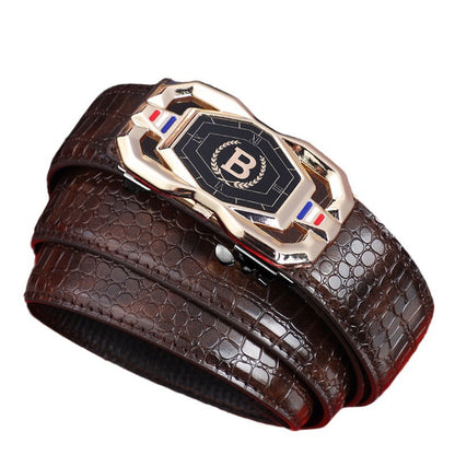 Men's Crocodile Pattern Leather Belt