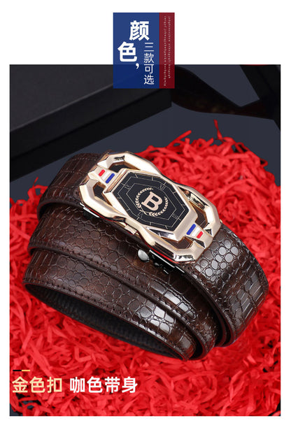 Men's Crocodile Pattern Leather Belt