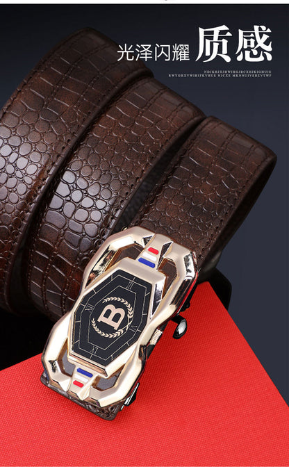 Men's Crocodile Pattern Leather Belt