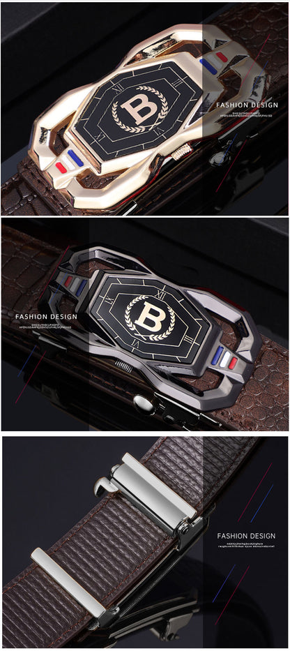 Men's Crocodile Pattern Leather Belt