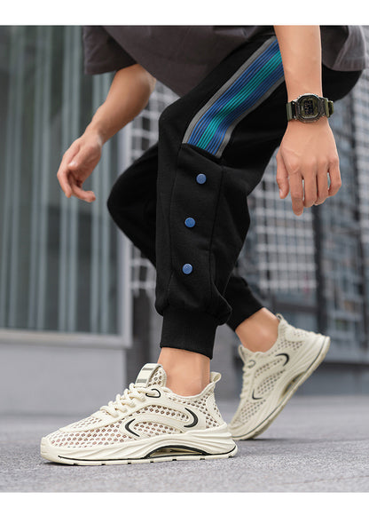 Casual Sports Shoes for Men 2025 New Summer Cut Out Mesh Shoes for Men 45 Large Size Heightening Large Mesh Men's Shoes