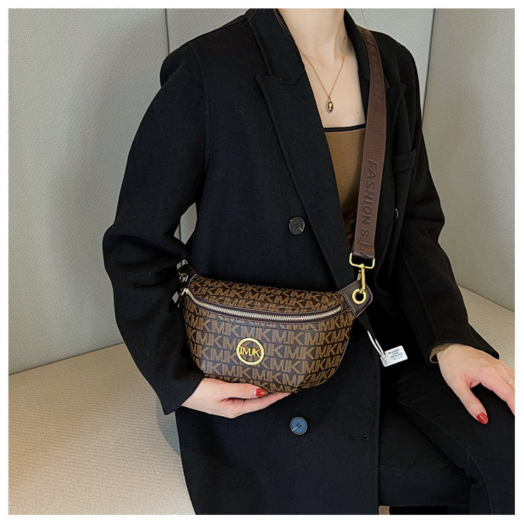 Brand Handbags for Women 2026 New Style Monogram Fashion Texture Retro Print Women's Chest Bag Versatile Shoulder Crossbody Bag