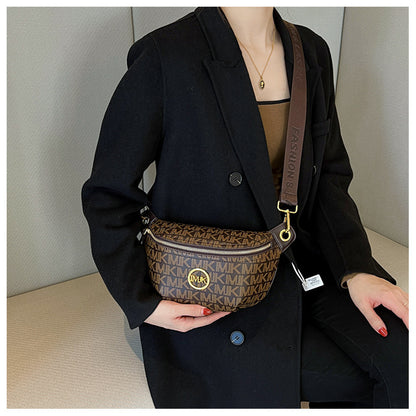 Brand Handbags for Women 2026 New Style Monogram Fashion Texture Retro Print Women's Chest Bag Versatile Shoulder Crossbody Bag