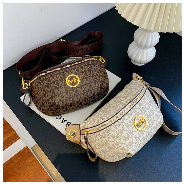 Brand Handbags for Women 2026 New Style Monogram Fashion Texture Retro Print Women's Chest Bag Versatile Shoulder Crossbody Bag