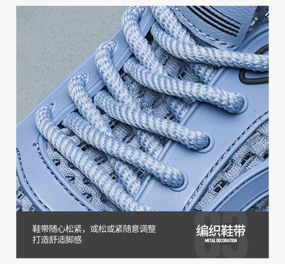Casual Sports Shoes for Men 2025 New Summer Cut Out Mesh Shoes for Men 45 Large Size Heightening Large Mesh Men's Shoes