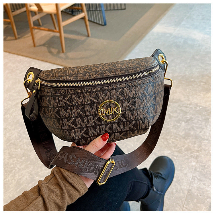 Brand Handbags for Women 2026 New Style Monogram Fashion Texture Retro Print Women's Chest Bag Versatile Shoulder Crossbody Bag