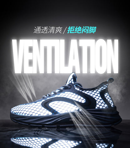 Casual Sports Shoes for Men 2025 New Summer Cut Out Mesh Shoes for Men 45 Large Size Heightening Large Mesh Men's Shoes