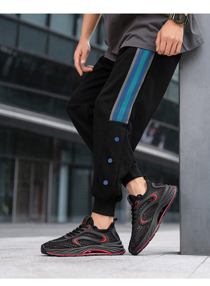 Casual Sports Shoes for Men 2025 New Summer Cut Out Mesh Shoes for Men 45 Large Size Heightening Large Mesh Men's Shoes