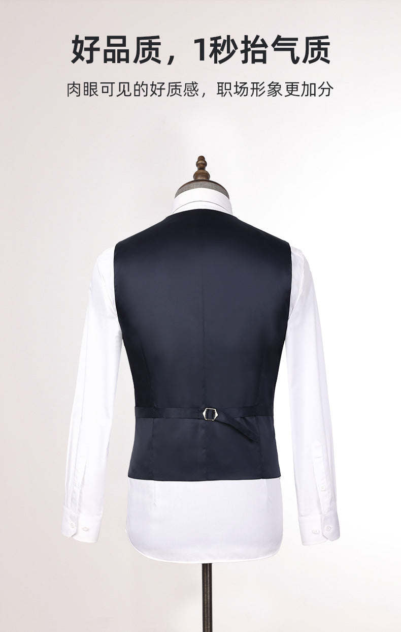 Commuting Wool Suit Vest Men's and Women's Professional Wear Single-Breasted Groomsmen's Formal Suit Vest Work Clothes