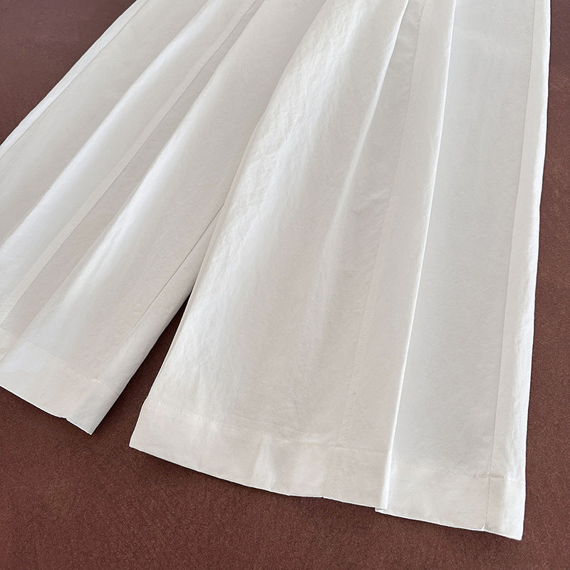 Juzhi Spring New Korean Style Washing Tooling Straight Tube Commuter High Waist Slimming Wide Leg Pants 8058