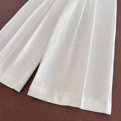 Juzhi Spring New Korean Style Washing Tooling Straight Tube Commuter High Waist Slimming Wide Leg Pants 8058