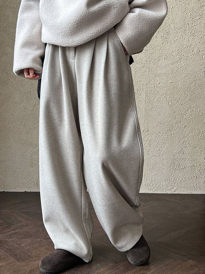 Luxi pants giant good ~ Korean thick woolen sickle pants women fall/winter new slim cashmere pants 1829