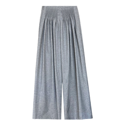 Luxi Gao Ding worsted ~ design pleated suit pants trousers women's old money style high waist mopping wide leg pants 1919