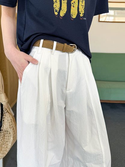 Juzhi Spring New Korean Style Washing Tooling Straight Tube Commuter High Waist Slimming Wide Leg Pants 8058