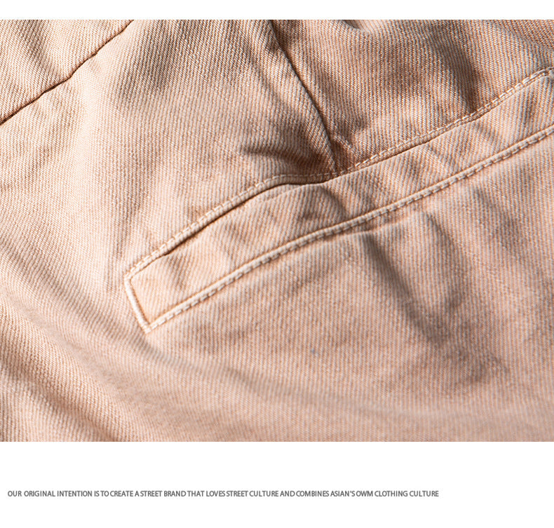 Black Fleet American-Style Shorts Men's Summer Workwear Six-Point Pants Multi-Pocket Loose Casual Couple Style Retro Heavyweight