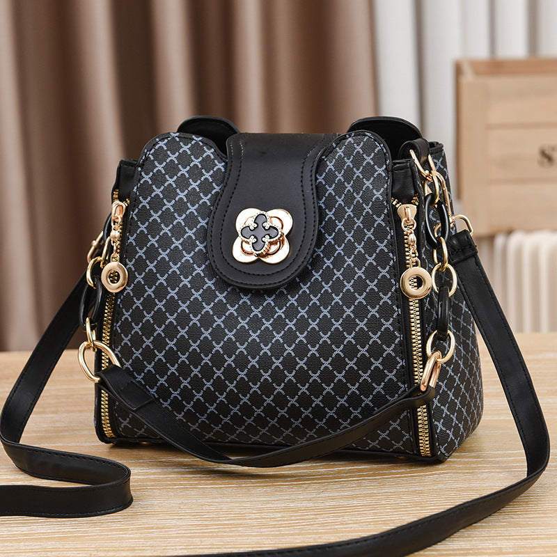 Korean Style Bucket Bag – PU Leather Crossbody