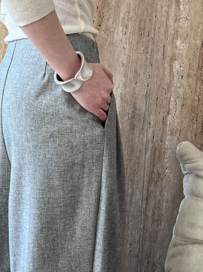 Luxi Gao Ding worsted ~ design pleated suit pants trousers women's old money style high waist mopping wide leg pants 1919