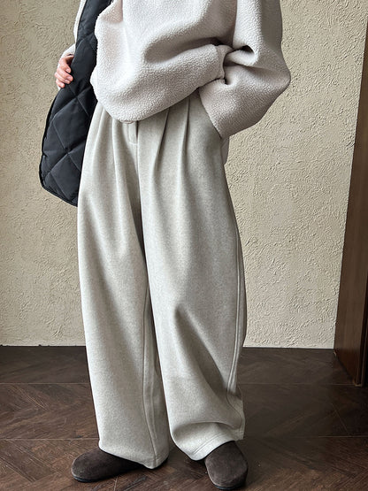 Luxi pants giant good ~ Korean thick woolen sickle pants women fall/winter new slim cashmere pants 1829
