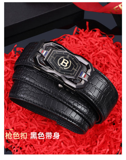 Men's Crocodile Pattern Leather Belt