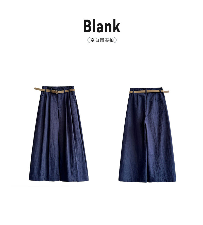 Juzhi Spring New Korean Style Washing Tooling Straight Tube Commuter High Waist Slimming Wide Leg Pants 8058
