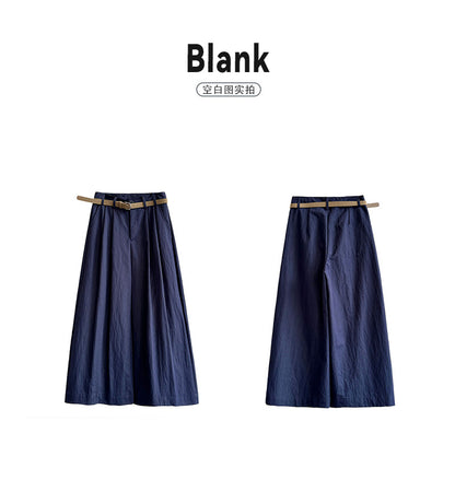 Juzhi Spring New Korean Style Washing Tooling Straight Tube Commuter High Waist Slimming Wide Leg Pants 8058