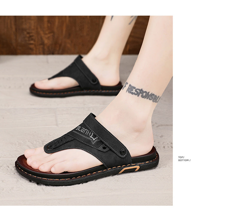 Sandals for Men, Summer Outdoor Wear, Flip-Flops, Dual-Purpose, Driver's Water-Resistant Beach Sandals