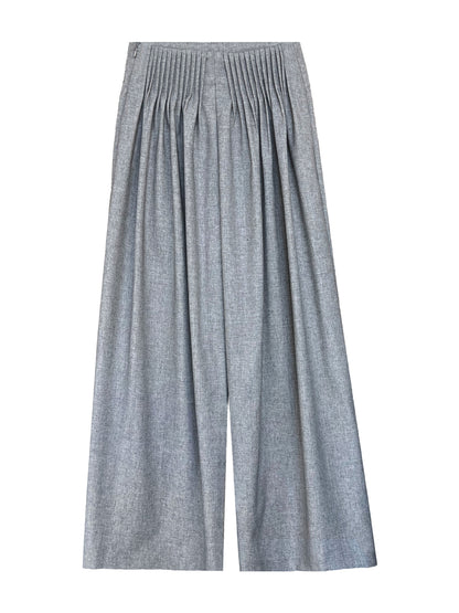 Luxi Gao Ding worsted ~ design pleated suit pants trousers women's old money style high waist mopping wide leg pants 1919