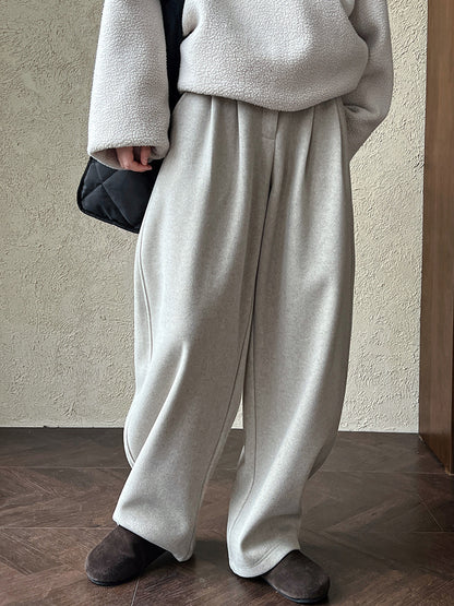 Luxi pants giant good ~ Korean thick woolen sickle pants women fall/winter new slim cashmere pants 1829