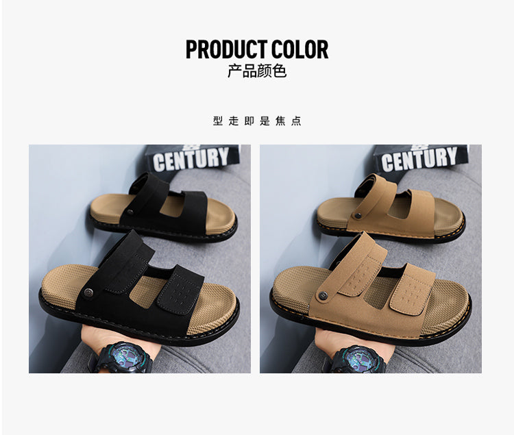 Linen Slippers for Men, Summer Outdoor Wear, Thick-Soled Woven Driving and Casual Sandals for Men