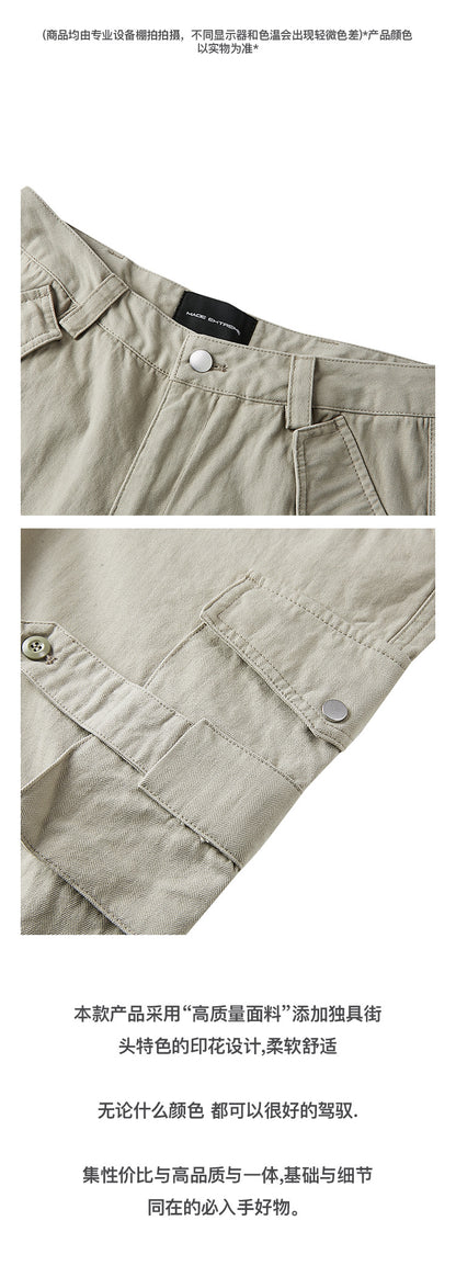 MADEEXTREME Spring Men's Washed Old Three-Dimensional Tactical Pocket Inspired Workwear Paratrooper Pants