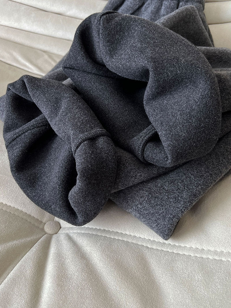Luxi pants giant good ~ Korean thick woolen sickle pants women fall/winter new slim cashmere pants 1829