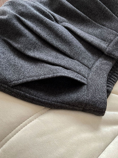 Luxi pants giant good ~ Korean thick woolen sickle pants women fall/winter new slim cashmere pants 1829