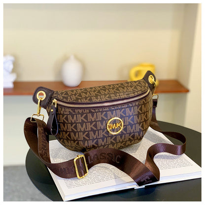 Brand Handbags for Women 2026 New Style Monogram Fashion Texture Retro Print Women's Chest Bag Versatile Shoulder Crossbody Bag