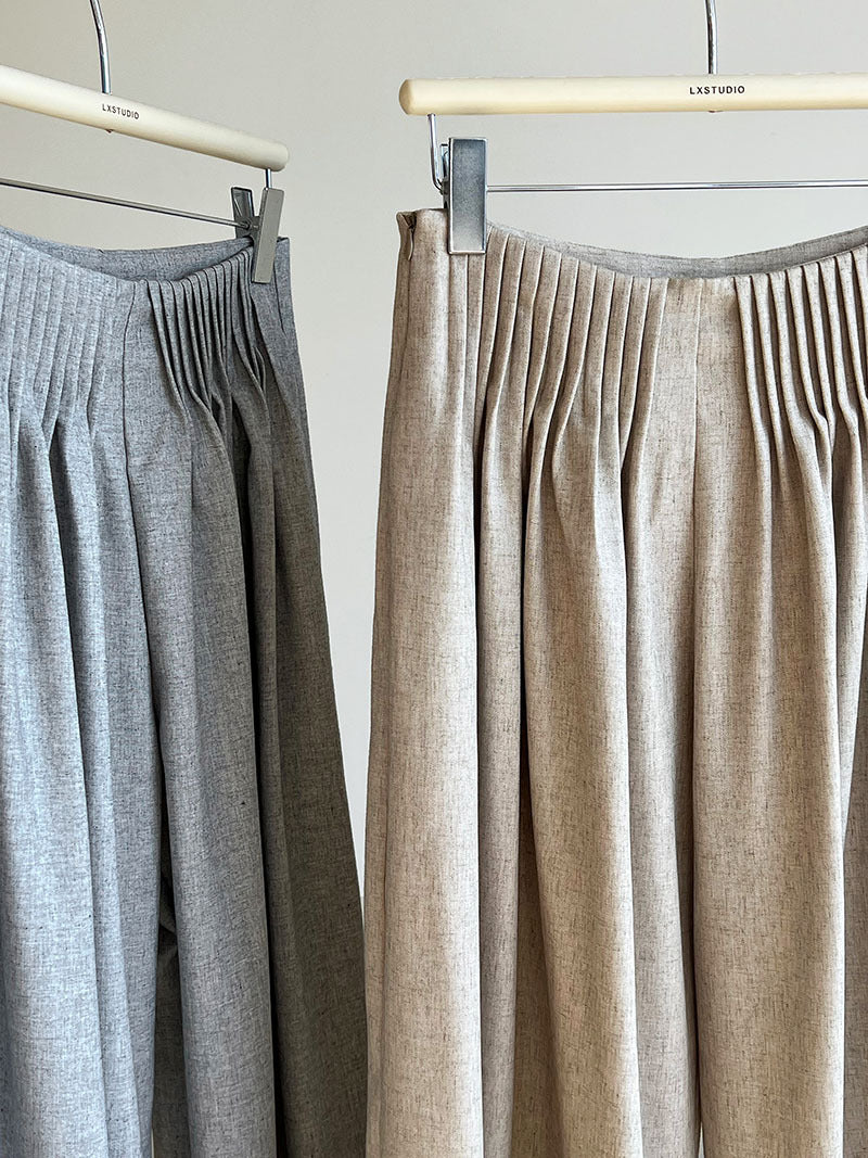 Luxi Gao Ding worsted ~ design pleated suit pants trousers women's old money style high waist mopping wide leg pants 1919