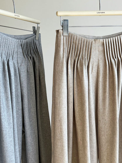 Luxi Gao Ding worsted ~ design pleated suit pants trousers women's old money style high waist mopping wide leg pants 1919